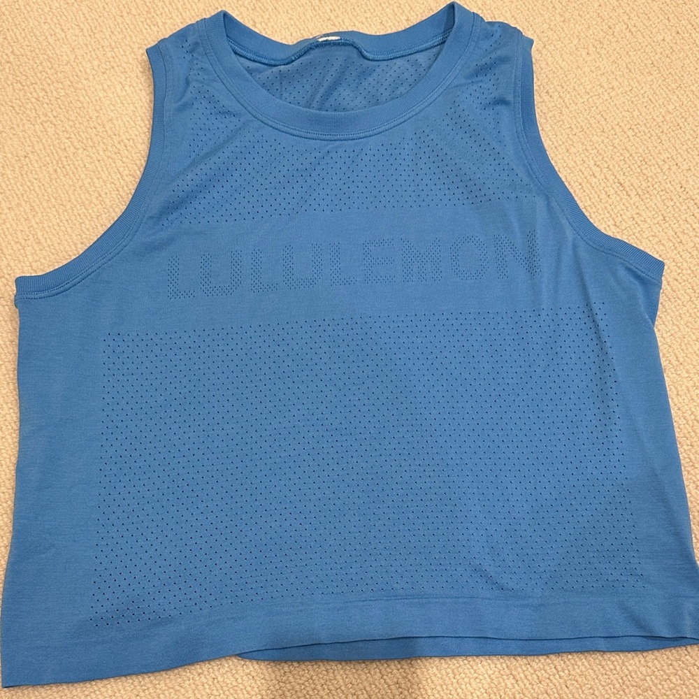 lululemon athletica Perforated Blue Muscle Tee